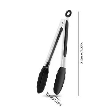 7/9 дюймов в наличии, кухонный зажим для выпечки барбекю, стейк для жарки, силиконовый зажим для еды 7 inch чёрный