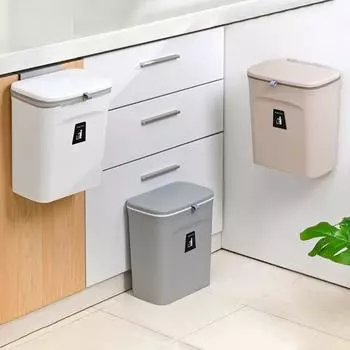 7/9 л настенное мусорное ведро с крышкой подвесное мусорное ведро для дверцы шкафа кухонная раковина большая емкость для ванной мусорная корзина
