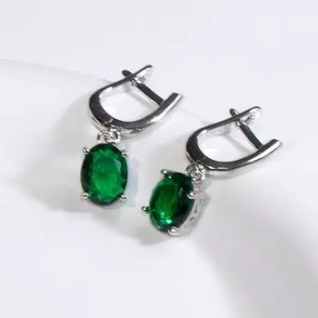 7*9 мм созданные нано изумрудные серьги из стерлингового серебра 925 пробы с уникальным цирконием зелёный