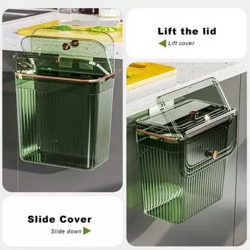 7/9л подвесной мусорный бак с прозрачной крышкой, современный настенный шкаф большой емкости, дверца под раковину, контейнер для хранения мусора, кухонные принадлежности L чистый