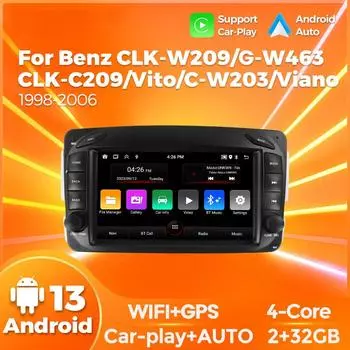 7 Android автомобильное радио для Mercedes Benz CLK W209 C209 W168 W203 W463 Vito Viano 1998-2006 GPS Carplay Auto Smart Systems