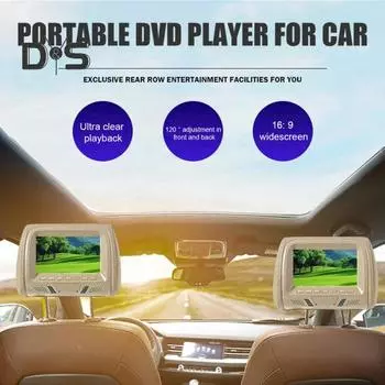 7 Автомобильный подголовник DVD-плеер 2 экрана Дисплей дистанционного управления Управление MP5 16:9 ЖК-видеоплеер для развлекательной системы для задних сидений автомобиля A чёрный