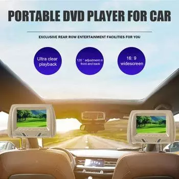 7 Автомобильный подголовник DVD-плеер 2 экрана Дисплей дистанционного управления Управление MP5 16:9 ЖК-видеоплеер для развлекательной системы для задних сидений автомобиля A чёрный