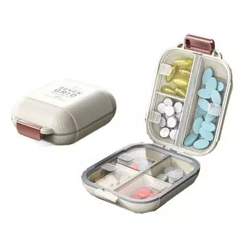 7 Compartment Small Pill Case Moisture-proof Pill Container Compact Medicine Holder Supplements S