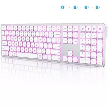 7-цветная Bluetooth-клавиатура с подсветкой для iOS, Android, Windows, планшетного ПК, смартфона, перезаряжаемая беспроводная клавиатура, многофункциональное устройство