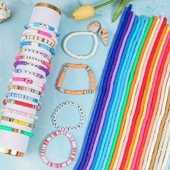 7 цветов 350 шт. 1 нитка для изготовления ювелирных изделий 6 мм бусины-разделители модные полимерная глина перламутровый порошок свободные бусины DIY ожерелье ручной работы браслеты 1String/About350PCS 6mm синий