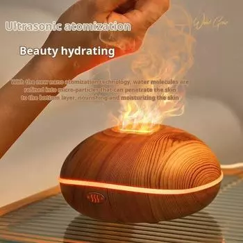 7 цветов Fire Flame Wood grain ароматерапевтический аппарат увлажнитель воздуха Aroma Diffuser Air Ultrasonic Mist Maker Fogger Aroma чёрный