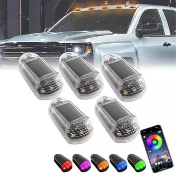 7 цветов Горячие солнечные фонари кабины Бесшумные солнечные фонари кабины Беспроводное управление приложением для крыши или грузовика