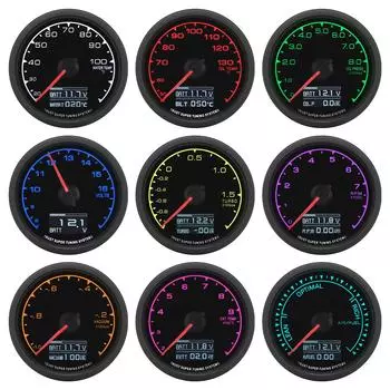 7 цветов LCD гоночный автомобильный измеритель 60 мм вакуумный турбонаддув температура воды вольт давление масла тахометр с датчиком для 4/6/8 цилиндровых автомобилей