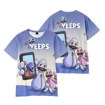 7 цветов, модные футболки с героями мультфильмов Yeeps Hide and See для женщин и мужчин, летняя одежда, мужская футболка с круглым вырезом для фитнеса, большие мужские футболки, топы XS фиолетовый