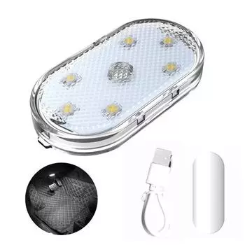 7 цветов RGB автомобильный окружающий свет пробивая бесплатный самоклеящийся магнитный всасывающий сенсорный переключатель USB перезаряжаемый автомобильный свет B розовый