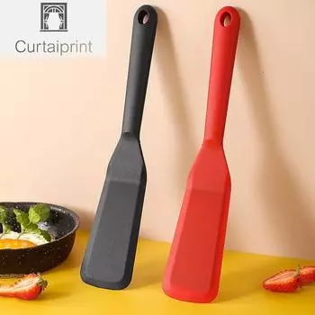 7 цветов, силиконовая лопатка для жарки, антипригарная поверхность, кухонная лопатка для переноски блинов, жареных яиц, лопатка для стейка, кухонные инструменты для выпечки чёрный