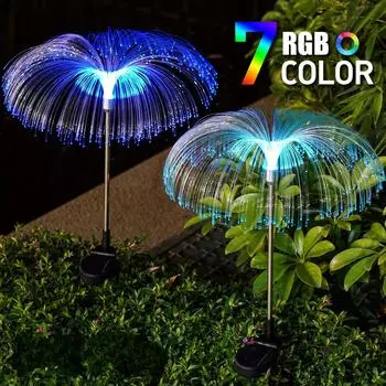 7 цветов светодиодные солнечные светильники для дорожек, меняющие цвет, водонепроницаемые, в виде медуз, для украшения сада, газона, дорожки, патио, солнечные светильники C