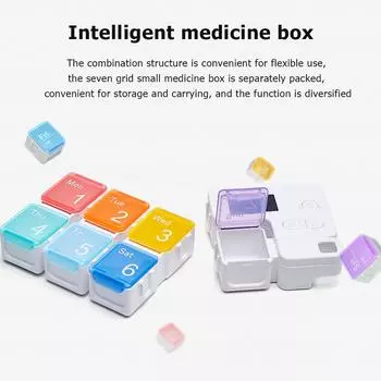7-Day Pill Organizer Box Timer Weekly Pills Drug Container Smart Medicine Storage Alarm Box Weekly Pill Drug Container розовый