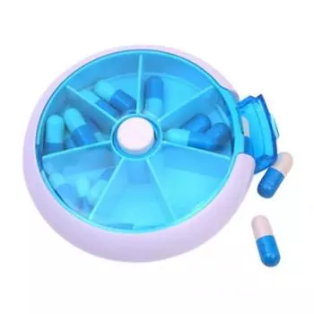 7 дней, круглая коробка для лекарств, таблеток, витаминов, чехол для хранения, держатель-дозатор, органайзер