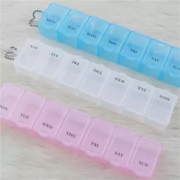 7-дневный еженедельный держатель для таблеток, контейнер для хранения, футляры для таблеток для здоровья розовый