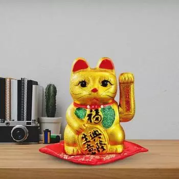 7 дюймов Популярная бронзовая изысканная статуэтка кошки, украшение в китайском стиле, приносящая удачу, подарочный домашний декор