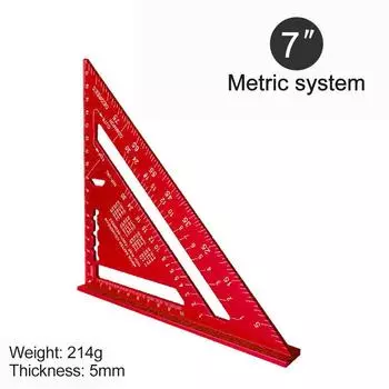 7-дюймовая метрическая треугольная линейка из алюминиевого сплава, треугольная линейка, треугольный транспортир, квадратные измерительные инструменты для деревообработки