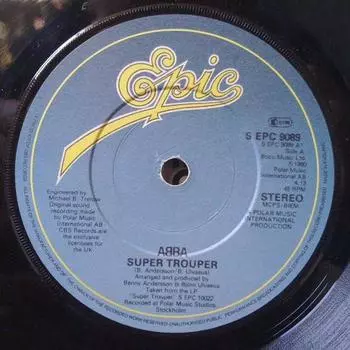 7-дюймовая пластинка ABBA - Super Trouper / The Piper SEPC9089 Epic 1980 UK Поп Б/У