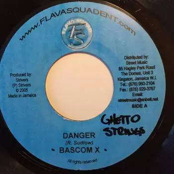 7-дюймовая пластинка BASCOM X / MERCILESS - Danger / Ghetto Diva NONE Flava Squad Ent 2005 Ямайка Регги, Ска и Даб Б/У
