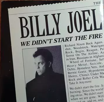 7-дюймовая пластинка БИЛЛИ ДЖОЭЛ - We Didn t Start The Fire JOEL1 CBS 1989 Великобритания Рок Б/У