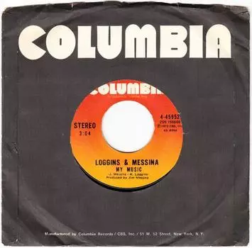 7-дюймовая пластинка LOGGINS & MESSINA - My Music 445952 COLUMBIA 1973 США Фолк Б/У