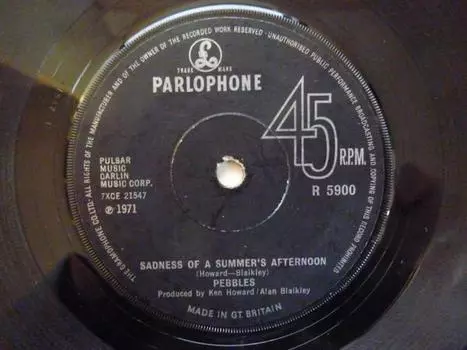 7-дюймовая пластинка PEBBLES - Спокойной ночи, ма (Не включай свет R5900 Parlophone 1971 UK Рок Б/У