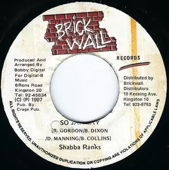7-дюймовая пластинка SHABBA RANKS - So Jah Say NONE Brickwall Recor 1997 Япония Регги, Ска и Даб Б/У