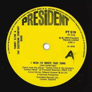 7-дюймовая пластинка TAMMY CLINE - I Wish I d Wrote That Song PT519 President 1983 UK Folk Б/У
