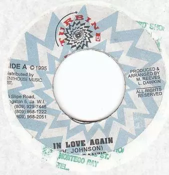 7-дюймовая пластинка ТЕРРИ ГАНЗИ - Снова влюблен НИКАКОЙ Turbine Records 1995 Ямайка Регги, Ска и Даб Б/У