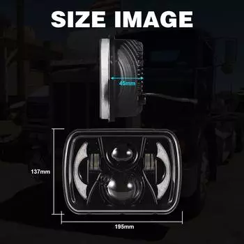 7-дюймовая светодиодная фара 7x6 5x7-дюймовая автомобильная фара с дальним ближним светом DRL указатель поворота IP67 водонепроницаемый чёрный