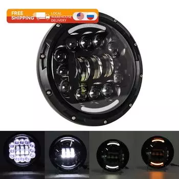 7-дюймовая светодиодная фара для мотоцикла Yamaha Harley Road King Jeep Wrangler Jk Led Headlight Cafe Racer Аксессуары для мотоциклов