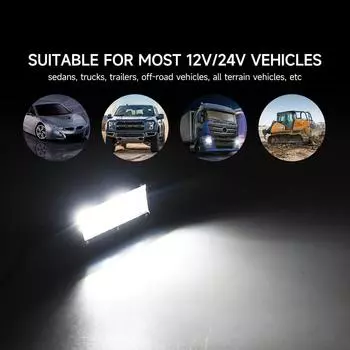 7-дюймовые 10 Вт комбинированные светодиодные фонари для бездорожья, точечный прожектор для работы, вождения, внедорожных лодок, автомобилей, тягачей, грузовиков, внедорожников, квадроциклов, 12 В 24 В