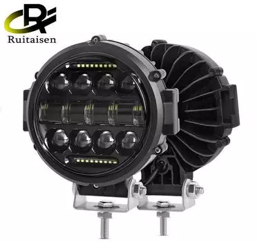 7-дюймовые 69 Вт круглые светодиодные фары прожекторы супер яркие внедорожные светодиодные рабочие фары регулируемый кронштейн для крепления дневные ходовые огни 1 piece