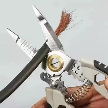 7-дюймовые многофункциональные клещи для зачистки проводов, специальные инструменты электрика, высокоточный ручной инструмент для резки и обжима кабеля светло-синий