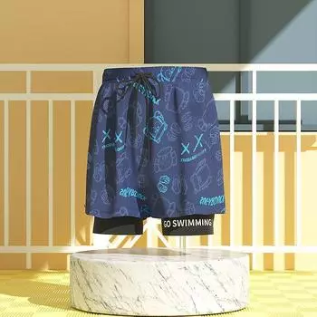 7-дюймовые мужские плавки с компрессионной подкладкой. Шорты для плавания 2-в-1. Эластичные быстросохнущие дышащие пляжные шорты. Купальник для мужчин. Купальный костюм. Купальники. L