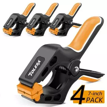 7-дюймовые пружинные зажимы, 4 шт., большие пластиковые зажимы для поделок с 3-дюймовым отверстием для губок, склеивание, зажим и крепление своими руками 7 inches