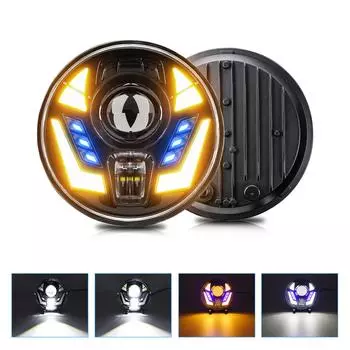 7-дюймовые светодиодные фары, водонепроницаемые круглые фары с дальним и ближним светом, замена указателя поворота DRL чёрный