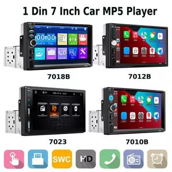 7-дюймовый 1DIN MP5 автомагнитола 7010B/7012B/7018B/7023/универсальная, сенсорный дисплей, FM, USB, Bluetooth, AUX мультимедиа с экраном 7010B
