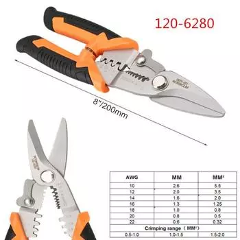 7-дюймовый/8-дюймовый инструмент для зачистки проводов CR-V, обжимные клещи, режущие инструменты для электрика Multitul 120-6281