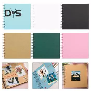 7-дюймовый альбом для вырезок, фотоальбом, 40 страниц, двухпроволочный переплет, сделай сам, твердая обложка, спираль, свадебное путешествие, детский душ, детская семейная юбилейная фотография светло-серый