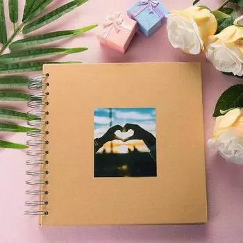 7-дюймовый альбом для вырезок, фотоальбом, 40 страниц, двухпроволочный переплет, сделай сам, твердая обложка, спираль, свадебное путешествие, детский душ, семейный юбилей, книга с коллекцией фотографий светло-серый