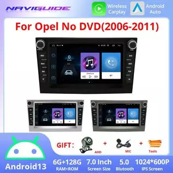 7-дюймовый Android 13 для Opel 2006-2011 без DVD автомобильный беспроводной Carplay и Android Auto с сенсорным экраном IPS 4G WIFI BT 5.0 красный