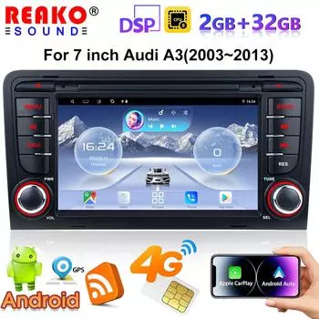 7-дюймовый Android-автомагнитола для Audi A3 8P 2003-2013 S3 RS3 Carplay Car Multimedia RDS GPS 2din Autoradio AI Voice 8 ядер 7862 4 core 1GB+32GB carplay