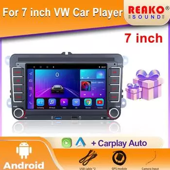 7-дюймовый автомобильный плеер для Volkswagen VW CC Passat B7 Polo Golf 5 6 Jetta mk5 mk6 Mirrorlink FM WIFI GPS RDS Wireless Carplay 4 core 2GB+32GB carplay