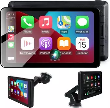 7-дюймовый автомобильный радиоприемник беспроводной CarPlay Android Auto мультимедийный видеоплеер портативный сенсорный экран с USB AUX для камеры заднего вида