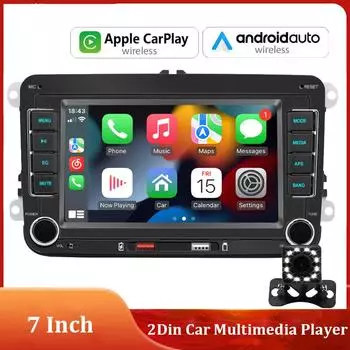 7-дюймовый автомобильный радиоприемник беспроводной CarPlay Android Auto для VW/Passat/Touran/Caddy /Jetta автомобильный радиоприемник стерео 2din автомобильный мультимедийный проигрыватель