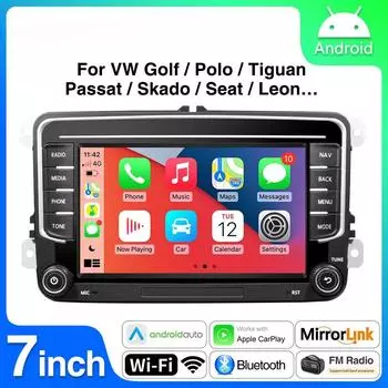 7-дюймовый автомобильный радиоприемник CarPlay Android Auto для Volkswagen VW Passat B6 B7 CC Tiguan Touran GOLF POLO CarPlay 7 дюймов 2+32 ГБ / 4+64 ГБ