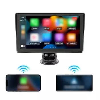 7-дюймовый автомобильный стерео MP5-плеер, портативный автомобильный навигационный мультимедийный плеер, поддержка FM-передатчика чёрный