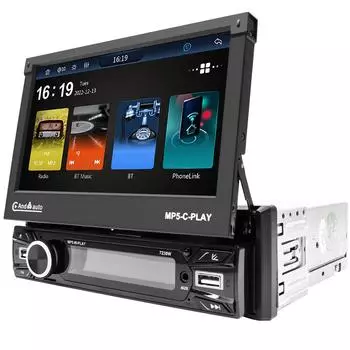 7-дюймовый беспроводной Android Auto CarPlay 1Din видео мультимедиа MP5 плеер выдвижной сенсорный экран Mirror Link Car BT/FM/USB/AUX
